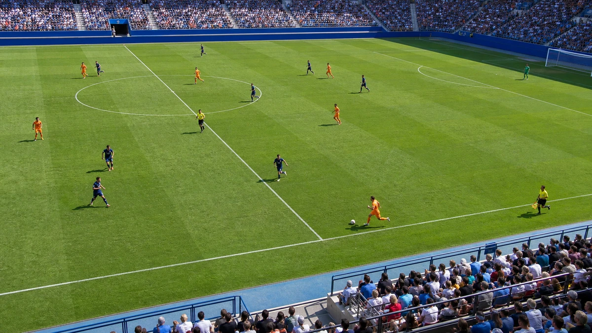 Spillsituasjon fra en fotballkamp i La Liga.